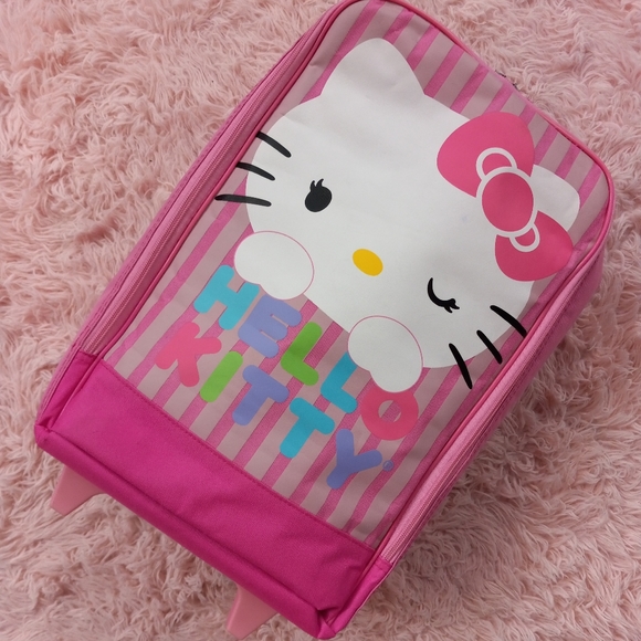 Hello kitty suitcase on wheels! Y2k kawaii AF vintage piece! EUC! - Picture 14 of 15
